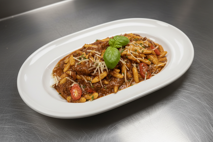 Mezzi paccheri al ragu d’agnello